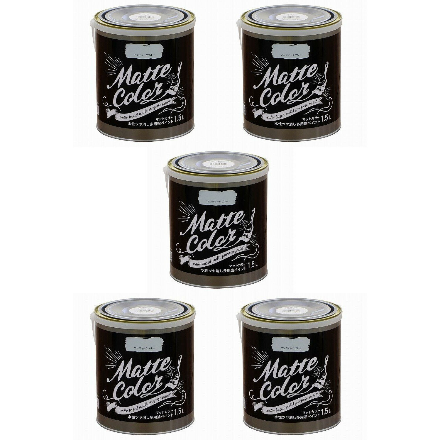 特長●水性で塗りやすく、低臭タイプの屋内外兼用塗料です。●木部・鉄部・コンクリート・カベ紙などに塗れます。用途適した場所屋内外区分：屋内外用●ドア・板べい・ガーデン用品などの木部、家具・木工品などの木製品●屋内外のコンクリート、スレート・ブロックなどの外カベ●フェンス・門扉・鉄柵・看板・おもちゃなどの鉄部・鉄製品●室内カベ（カベ紙・ビニールカベ紙）●発泡スチロール・アクリル・硬質塩ビのプラスチック面（他のプラスチック面には適しません）※化粧合板、床面、テーブルの天面、絶えず水がかかったり、いつも湿っているところには適しません。標準塗り回数1回塗り光沢ツヤ消し注意事項●表示の用途以外に使用しないで下さい。●体調の悪いとき、アレルギー・化学物質に敏感な人は使用しないで下さい。●目に入ったり、皮膚に付着しないよう、また誤飲しないよう注意して取扱って下さい。●皮膚に付着したまま放置すると炎症を起こすことがあります。必ず保護手袋を着用して下さい。●塗装中、乾燥中とも換気をよくし、その後も塗料の臭いがなくなるまでは、ときどき換気をして下さい。●塗料がついても支障がない服装で作業して下さい。●塗装は雨の降りそうな日や湿度の高い日は避け、天気の良い日に塗って下さい。●塗るときおよび塗った塗料が乾くまでの間も5℃以下にならないような時間に塗って下さい。●濃い色の下地や凹凸の大きな下地に塗る場合、塗料をうすめすぎたり、うすく塗りすぎた場合には1回塗りでは仕上がらないことがあります。●オレンジや黄系の色は、下地の影響を受けやすいので、必要に応じて2回塗りして下さい。●特殊な表面処理がされたカベ紙、コーキング材、シーリング材の中にはハジキが生じたり、密着しなかったり、乾燥しにくいいものがあります。目立たない部分で試し塗りをして、色・乾燥性・密着性などを確認してから塗って下さい。●コンクリート、モルタル、しっくいなどのアルカリ素材の上に塗ると、一時的に臭いが強くなることがあります。●2回塗りする場合は、1回目が充分に乾いてから塗装して下さい。●塗り面積・乾燥時間・色相は、色・素材・塗布量・下地・塗り方・気象条件などにより多少異なります。●表示の色やツヤは印刷のため、実際の色やツヤと多少異なります。●容器は塗料を使い切ってから捨てて下さい。●やむを得ず塗料を捨てるときは、アサヒペン水性・油性兼用塗料固化剤で固化するか、新聞紙などに塗り広げ、完全に乾かしてから一般ゴミとして処分して下さい。●容器を落下させると、中身が漏れることがありますので、ご注意下さい。規格ラインナップ180ml、0.5L、1.5L塗り面積規格【1回塗り】180ml1.2〜1.4（タタミ0.6〜0.8枚分）0.5L3〜4（タタミ1.6〜2.3枚分）1.5L10〜12（タタミ5〜7枚分）●水性で塗りやすく、低臭タイプの屋内外兼用塗料です。●木部・鉄部・コンクリート・カベ紙などに塗れます。用途適した場所屋内外区分：屋内外用●ドア・板べい・ガーデン用品などの木部、家具・木工品などの木製品●屋内外のコンクリート、スレート・ブロックなどの外カベ●フェンス・門扉・鉄柵・看板・おもちゃなどの鉄部・鉄製品●室内カベ（カベ紙・ビニールカベ紙）●発泡スチロール・アクリル・硬質塩ビのプラスチック面（他のプラスチック面には適しません）※化粧合板、床面、テーブルの天面、絶えず水がかかったり、いつも湿っているところには適しません。標準塗り回数1回塗り光沢ツヤ消し注意事項●表示の用途以外に使用しないで下さい。