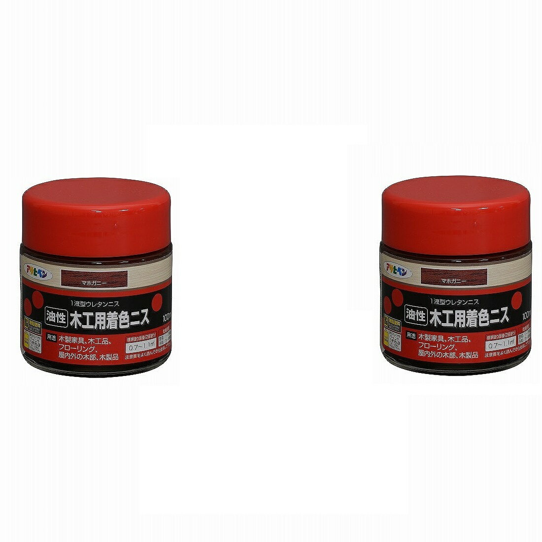 アサヒペン 木工用着色ニス 100ML マホガニー 2缶セット