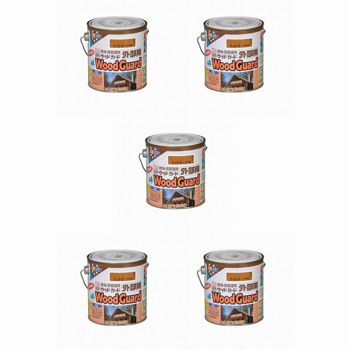 アサヒペン ウッドガード外部用 0．7L ライトオーク　02 5缶セット