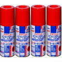 アサヒペン アスペンSスプレーマーキング 300ML 赤 4缶セット