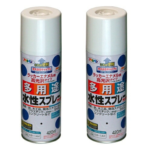 ◆いろいろな物に塗れるスプレー◆特長◆●タレにくく、きれいに仕上がります。 ●油性塗料や、発泡スチロールに塗っても下地を侵さず、いろいろな素材に使用できます。 ●乾燥前には水ぶきで落とせて、いったん乾くと日光や雨に強い。 ●消防法上の非危険物 ●ガス抜きキャップ付き ●鉛・クロム化合物を使用していない安全な塗料です。 ●回しやすいパターン変更ノズル付(だ円吹き) ◆ポイント◆タレにくく、いろいろな素材に塗装でき、乾燥前なら水拭きで落とせる水性タイプ◆使用用途◆●発泡スチロール、プラスチック(アクリル、硬質塩ビ、ABS、スチロール)、鉄、木、ブロック、コンクリート、紙、ガラスの他、ホビー、クラフト、デザインなどに。 　◆乾燥時間◆夏期／40〜50分　　冬期／1〜2時間◆標準塗り面積◆【2回塗り】 300ml：0.6〜1.0m 2 (タタミ 0.4〜0.6枚分) ／　420ml：0.8〜1.4m 2 (タタミ 0.5〜0.9枚分)特長 ● タレにくく、きれいに仕上がります。 ● 油性塗料や、発泡スチロールに塗っても下地を侵さず、いろいろな素材に使用できます。 ● 乾燥前には水ぶきで落とせて、いったん乾くと日光や雨に強い。 ● フロンを使用せず、消防法上の非危険物スプレー。 ● 使用後、安心して捨てられるガス抜きキャップ付。(特許No.2941761) ● 鉛・クロム化合物を使用していない安全な塗料です。 ● 回しやすいパターン変更ノズル付(だ円吹き) 用途 ● 発泡スチロール、プラスチック(アクリル、硬質塩ビ、ABS、スチロール)、鉄、木、ブロック、紙、ガラスの他、ホビー、クラフト、デザインなどに。 乾燥時間 夏期／40〜50分　　 冬期／1〜2時間 標準塗り面積【2回塗り】 420ml：0.8〜1.4平方メートル (タタミ 0.5〜0.9枚分)