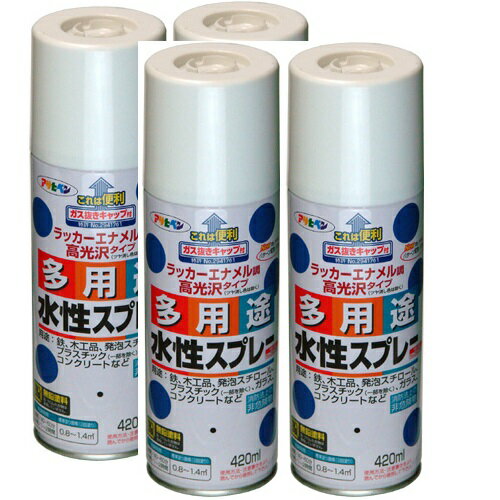 アサヒペン 水性多用途スプレー 420ML クリヤ 4缶セット