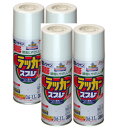 アサヒペン　アスペンラッカースプレー300ml　白 4缶セット