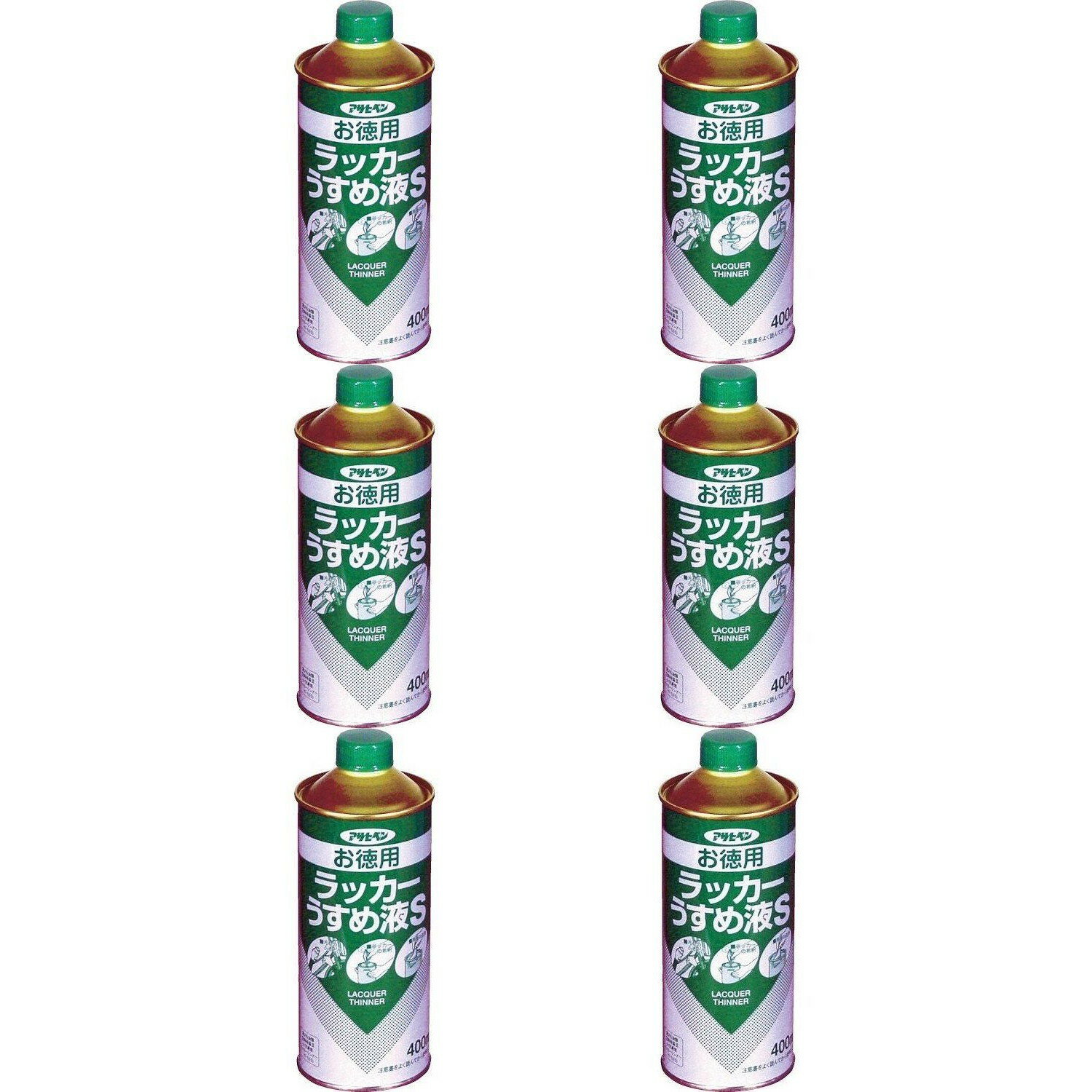アサヒペン　お徳用ラッカーうすめ液S400ML 6缶セット