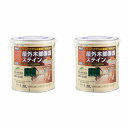 アトムハウスペイント 水性ウッドエバープロテクト 1.6L フォレストグリーン 2缶セット