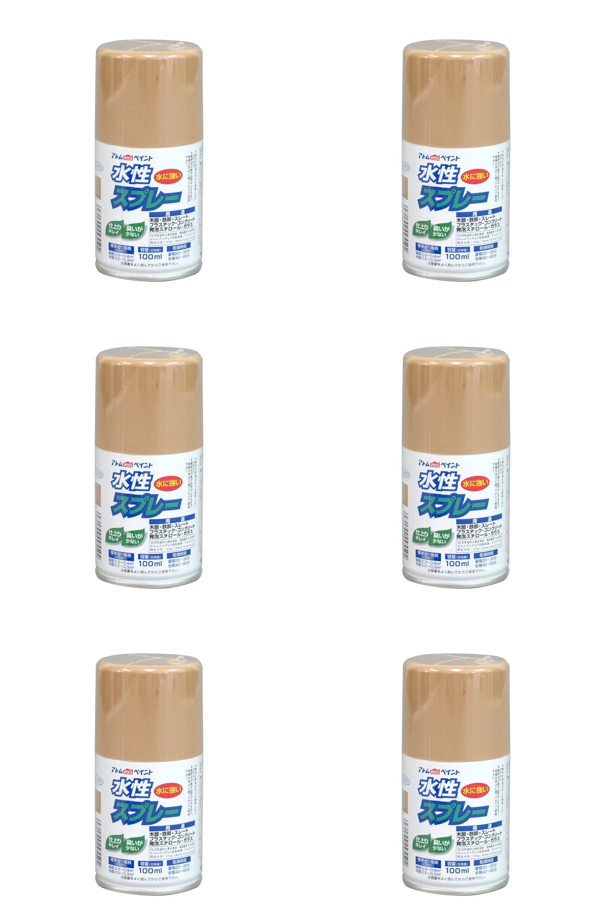 アトムハウスペイント 水性スプレー 100ML コルク 6缶セット
