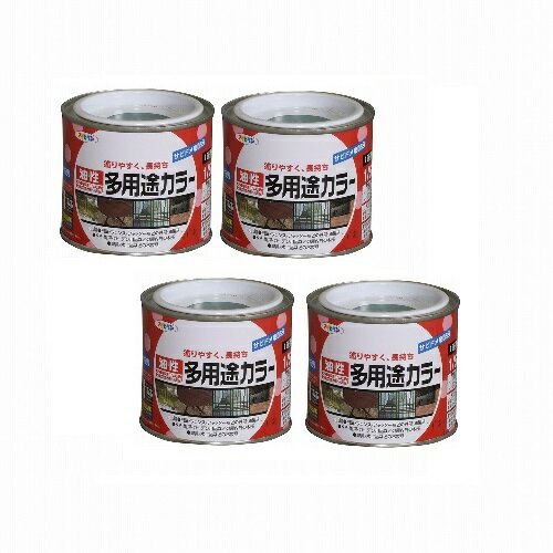 アサヒペン 油性多用途カラー 1／5L 緑 4缶セット