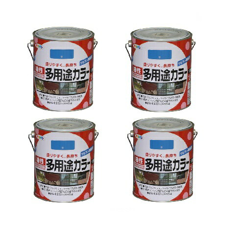 Paint - アサヒペン 油性多用途カラー 1．6L 青 4缶セット