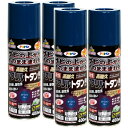 アサヒペン 油性高耐久アクリルトタン用スプレー 400ML オーシャンブルー 4缶セット