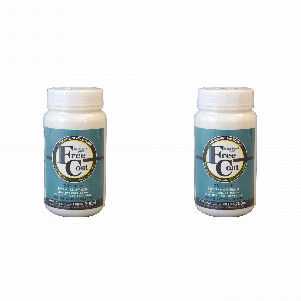 アトムハウスペイント 水性フリーコート 200ML ミルキーホワイト 2缶セット