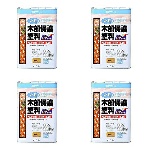 カンペハピオ 水性木部保護塗料 スプルース 3.2L 4缶セット