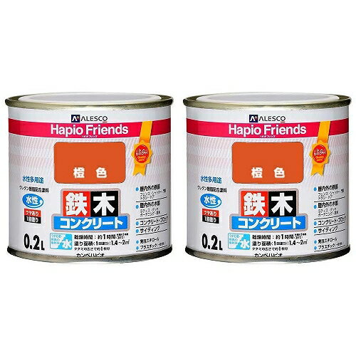 カンペハピオ ハピオフレンズ 橙色 0.2L 2缶セット