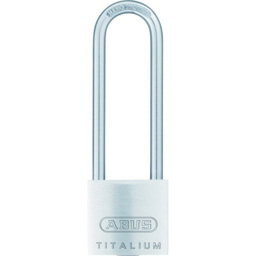 ABUS　タイタリウム　64TI−30HB60　バラ番 JAN：4003318348280 メーカー：アバス社 / ブランド：ABUS / 原産国：中国 特長●アルミボディなので軽くて丈夫です。(真鍮製より約30％軽量）●硬い焼き入れ鋼のツル、軽さと強度を高次元で達成してます。●本体にキーナンバーの刻印のない「安全設計」ですので重大な解錠犯罪を防ぎます。キーにはキーナンバーを打刻しています。●アルミボディなので軽くて丈夫。●耐久性にも優れています。 用途●学校やオフィスのロッカー、郵便ボックス、カバン、車止めのポールなど。 仕様●幅(mm)：30●ツル径(mm)：5●B(mm)：60●C(mm)：16●付属鍵本数(本)：3●タイプ：バラ 仕様（詳細）●キー3本付 材質／仕上●本体：アルミニウム合金●ツル：焼入れ鉄●鍵：真鍮