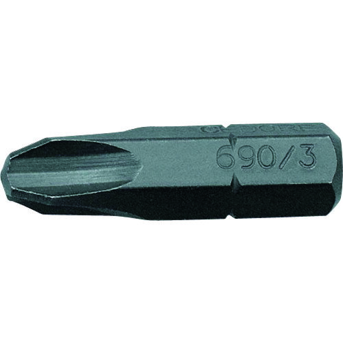 GEDORE　スクリュードライバービット　690　1／4　PH2　25mm JAN：4010886140406 メーカー：GEDORE社 / ブランド：GEDORE / 原産国：ドイツ 特長●電動、エアドライバとに使用でき、高い耐久性があります。 用途●ねじの強い締結用。 仕様●刃先：［［＋］］2●全長(mm)：25●シャンク径(mm)：6.35●色：ガンメタル●刃先(mm)：［［＋］］2●セット内容：ビット10本 仕様（詳細）●シャンク径：6.35mm 材質／仕上●特殊バナジウム鋼