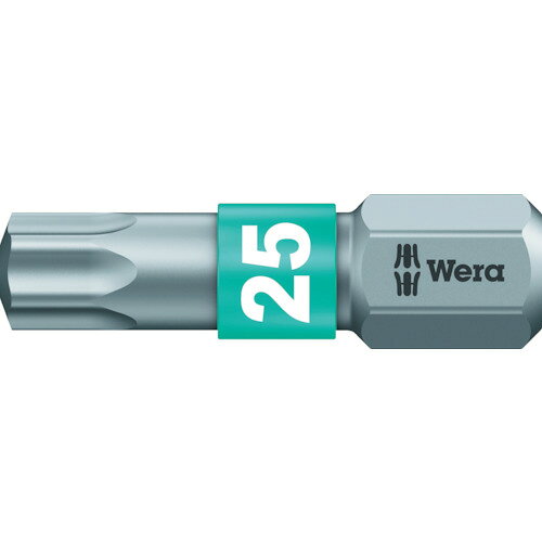 Wera　867／1BTZ　トルクスビット　TX25 JAN：4013288034540 メーカー：Wera社 / ブランド：Wera / 原産国：チェコ 特長 ●専用のビットホルダ(053923)と併用することで、3つのトーション(トライトーション)が作用し、ビットの長寿命化を実現しています。 仕様 ●刃先：T25●全長(mm)：25●シャンク径(mm)：6.35 仕様（詳細） ●シャンク径：6.35mm●バイトーションタイプ(二重効果）●カラーコード付