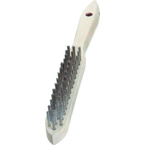 【あす楽対応・送料無料】LESSMANN　剣先3行　木柄ハンドブラシ　ステンレス線