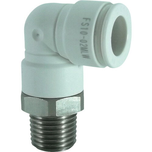 【あす楽対応・送料無料】チヨダ　ファイブSUSメイルエルボ　白　10mm・R1／4