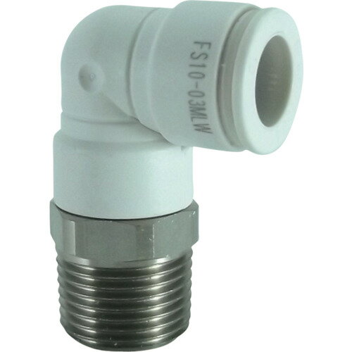 【あす楽対応・送料無料】チヨダ　ファイブSUSメイルエルボ　白　10mm・R3／8