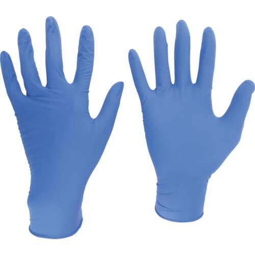 【あす楽対応 送料無料】ミドリ安全 ニトリル使い捨て手袋 厚手 粉なし 青 S（100枚入）