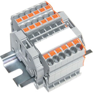 【あす楽対応・送料無料】TRUSCO スプリング式端子台3線式 6極 電線サイズ0.25〜2.5