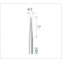 【あす楽対応・送料無料】ナカニシ 超硬アロイカッター テーパー(アロイカット) 刃径3mm 刃長16mm
