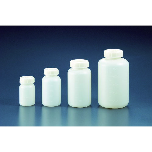 サンプラ　帯電防止PEボトル広口　100ml JAN：4560277213184 メーカー：（株）サンプラテック / ブランド：サンプラ / 原産国：日本 特長 ●カーボンを使用しないポリマー型帯電防止材を採用しています。●本体・キャップ・中栓すべて帯電防止仕様です。●静電気を帯びにくいことから内容物の静電気による壁面付着を防止することができますので粉末保存容器としてお使いいただけます。 用途 ●粉体保存容器に。●電子材料保存容器に。 仕様 ●容量(ml)：100●目盛間隔(ml)：10●直径(mm)：51●高さ(mm)：90●口径(mm)：31●色：乳白色 仕様（詳細） ●本体表面抵抗率：10［［の8乗］］〜10Ω［［の11乗］］●中栓付 材質／仕上 ●ポリエチレン(PE)