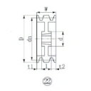 【あす楽対応・送料無料】EVN　ブッシングプーリー　SPB　300mm　溝数3