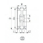 【あす楽対応・送料無料】EVN　ブッシングプーリー　SPZ　212mm　溝数3