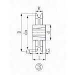 【あす楽対応・送料無料】EVN　ブッシングプーリー　SPZ　280mm　溝数1