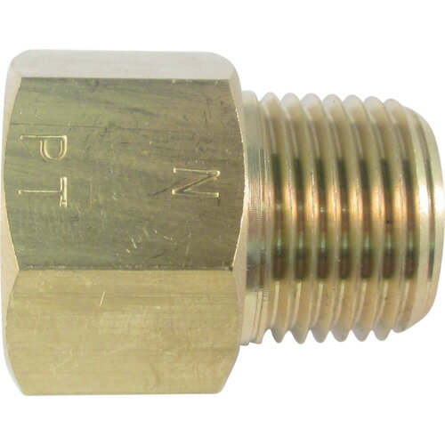 特長●NPT（アメリカネジ）外ネジからPT内ネジへのネジ変換に●RoHS相当品用途●NPT（アメリカネジ）外ネジからPT内ネジへのネジ変換に仕様●接続口径D1：NPT1/4●接続口径D2：Rc1/4●六角対辺(mm)：17●使用流体：水、空気、油、他材質に悪影響のない物。仕様2●流体温度：-50〜150℃●使用圧力：6.90MPa●使用流体：水、空気、油、他材質に悪影響のない物。材質／仕上●黄銅（C3604カドミウム75ppm以下）セット内容／付属品注意