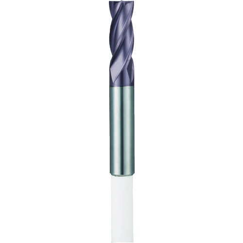 GUHRING　ECOエンドミル4枚刃　4mm JAN：4580131626257 メーカー：グーリングジャパン（株） / ブランド：GUHRING / 原産国：ドイツ 特長 ●ピンカドタイプで幅広い被削材に対応できます。 用途 ●被削材：一般構造用鋼、炭素鋼、合金鋼、鋳鉄、アルミ合金。 仕様 ●刃数ZEFP(枚)：4●切削径DC(mm)：4●最大切込みAPMX(mm)：11●機能長さLF(mm)：45●シャンク径DCON(mm)：6●ねじれ角FHA(°)：30●コーティング：Aコーティング●シャンク径(mm)：6●ねじれ角(°)：30●刃径(mm)：4●刃数：4●刃数(枚)：4●刃長(mm)：11●全長(mm)：45●表面処理：Aコーティング 仕様（詳細） ●ねじれ角30°●ピン角●センターカット：付●刃径公差：φ2〜φ12(0、-0.02)φ16以上(0、-0.03) 材質／仕上 ●超硬合金