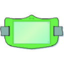 【あす楽対応・送料無料】つくし e腕章 透明ポケット付き 緑 ロングゴムバンド付
