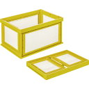 【あす楽対応・送料無料】KUNIMORI プラダン折畳みコンテナ パタコン NM−80 イエロー(3)