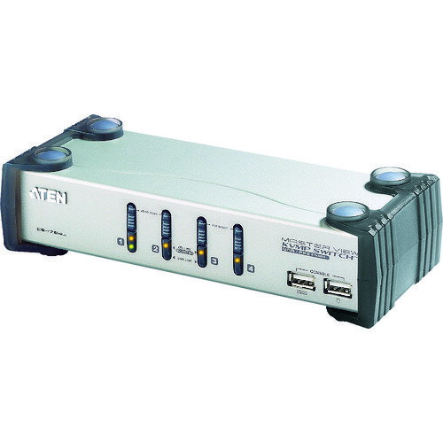 【あす楽対応・送料無料】ATEN KVMP［［TM上］］スイッチ 4ポート／USB／VGA／オーディオ／USB2．0ハブ2ポート