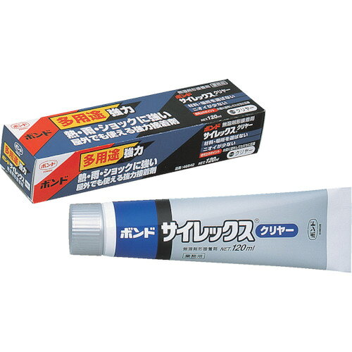 特長●膨張係数の異なる硬質材同士の接着も可能です。●無溶剤で安全な汎用接着剤です。●JAIA F☆☆☆☆規格品です。●JAIA 4VOC基準適合品です。用途●各種プラスチック・金属。（特にステンレス・アルミ）仕様●色：透明●容量(ml)：120●硬化時間：60分仕様2●チューブタイプ材質／仕上●主成分:変成シリコーン樹脂セット内容／付属品注意