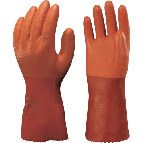 【あす楽対応・送料無料】ショーワ　塩化ビニール手袋　No620ニューロングビニローブ　オレンジ　Mサイズ