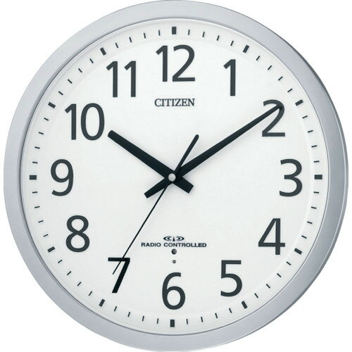 Watches - 【あす楽対応・送料無料】シチズン　電波　壁掛け時計　連続秒針　シルバー　φ350x50