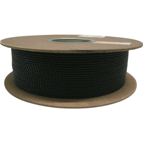 【あす楽対応・送料無料】ユタカメイク　ポリエチレンロープドラム巻　3mm×200m　ブラック