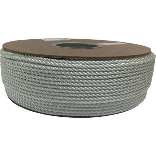 【あす楽対応・送料無料】ユタカメイク　ナイロン3打ロープドラム巻　4mm×200m