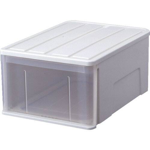 TENMA　たっぷり収納ケース　55M JAN：4904746302946 メーカー：天馬（株） / ブランド：TENMA / 原産国：日本 特長 ●押入れ収納に便利なプラスチック収納ケースです。●スペースに合わせて選べる9タイプです。●クローゼットにすっきり収まる奥行55cmです。●高さ25cmのレギュラーサイズです。 用途 ●衣類他、多目的な収納ケースとして。 仕様 ●容量(L)：37●色：ホワイト●外形寸法(mm)間口：400●外形寸法(mm)奥行：550●外形寸法(mm)高さ：250●有効内寸(mm)間口：355●有効内寸(mm)奥行：485●有効内寸(mm)高さ：200 仕様（詳細） ●色：ホワイト(本体)、透明(引出し) 材質／仕上 ●ポリプロピレン(PP) ご注意●耐荷重引出：4.5Kg、積み重ね段数3段