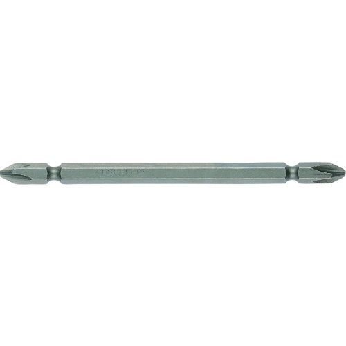 VESSEL　産業用ビット　（ダイハード鋼）（両頭ビット）　A14　＋2×110mmJAN：set4907587015730-10メーカー：（株）ベッセル / ブランド：VESSEL / 原産国：日本特長●ダイハード鋼かつ高硬度HRC62で折れにくい、曲がりにくい、摩耗しにくいです。●ねじれで衝撃を吸収するトーションではないので、トルクを確実に伝え、ネジを締めることができます。●刃先は強化パワー刃先で、ハイインパクトに対応しています。●36V電動インパクト、エアードライバーで使用できます。用途●小ネジ、タッピング、ドリルネジ締結の刃先折損に。仕様●刃先：［［＋］］2●全長(mm)：110●シャンク径(mm)：6.35●硬さ：DX(HRC62)●先端マグネット：なし●セット内容(本)：10●硬度：DX(HRC62)仕様（詳細）●シャンク径：6.35mm材質／仕上●特殊鋼材（ダイハード鋼）ご注意●作業時は、保護メガネを着用してください。●必要以上に無理な力で使用しないでください。●工具は、本来の使用目的以外で使用しないでください。●電流が流れているものには使用しないでください。●正しい用途・サイズ・使い方を確かめてご使用ください。