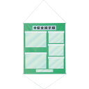 【あす楽対応・送料無料】緑十字 工事管理用幕(フリー掲示板) A3×2・A4×3 若草 KKM−3YG 1075×870