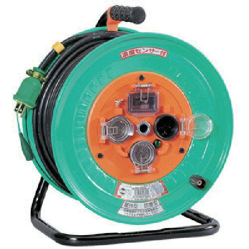 【あす楽対応・送料無料】日動　防雨防塵型電工ドラム100V　50m　アース付　過負荷漏電保護兼用型　2PNCT2．0×3　自動センサー　NW−EK53PN
