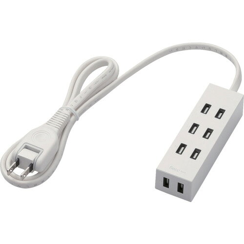 【あす楽対応・送料無料】エレコム　シャッタータップ　flecc　barra　4個口　1．0m　ホワイト