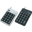 【あす楽対応・送料無料】エレコム USBハブ付テンキーボード ブラック