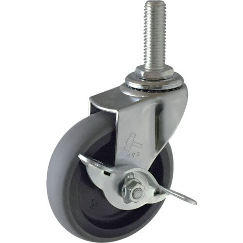 【あす楽対応・送料無料】ハンマー　ねじ込み旋回式エラストマー車輪（PPホイール）65mm　ストッパー付