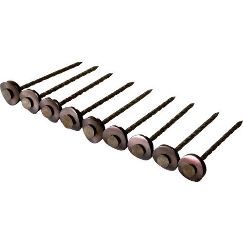 【あす楽対応・送料無料】ダイドーハント ステンレス連結傘釘パワースクリュー 12×75 ブロンズ 9本×10連入