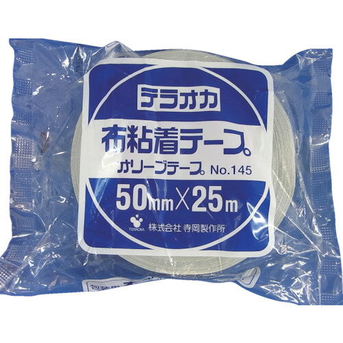 TERAOKA　カラーオリーブテープ　NO．145　緑　50mm×25M JAN：4964833145573 メーカー：（株）寺岡製作所 / ブランド：TERAOKA / 原産国：日本 特長 ●鮮明な色を豊富に揃えた重梱包用カラー布テープです。 用途 ●重梱包用途・ケースの色分けに。 仕様 ●色：グリーン●幅(mm)：50●長さ(m)：25●厚さ(mm)：0.31●製造国：日本 仕様（詳細） ●粘着力：4.32N/10mm●引張強度：74.52N/10mm●芯径：3インチ(76mm)●手で切断可能 材質／仕上 ●基材：スフ●粘着剤：ゴム系