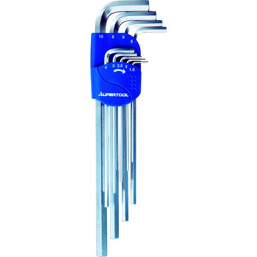 【あす楽対応・送料無料】スーパー　エクストラロング六角棒レンチ（9本組）1．5〜10mm
