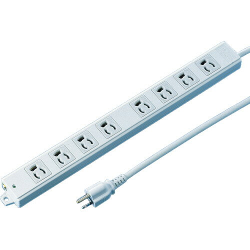 【あす楽対応・送料無料】SANWA　工事物件タップ　抜け止めコンセント　8個口　ケーブル長3m